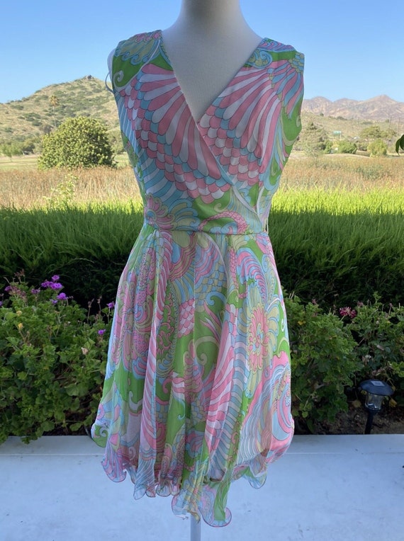 pastel swing dress Mint blue pastel dress - swing dress with high collar