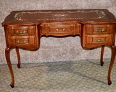 Vintage Unique Hand Decorated French Provincial Style Ladies Writing Table Desk