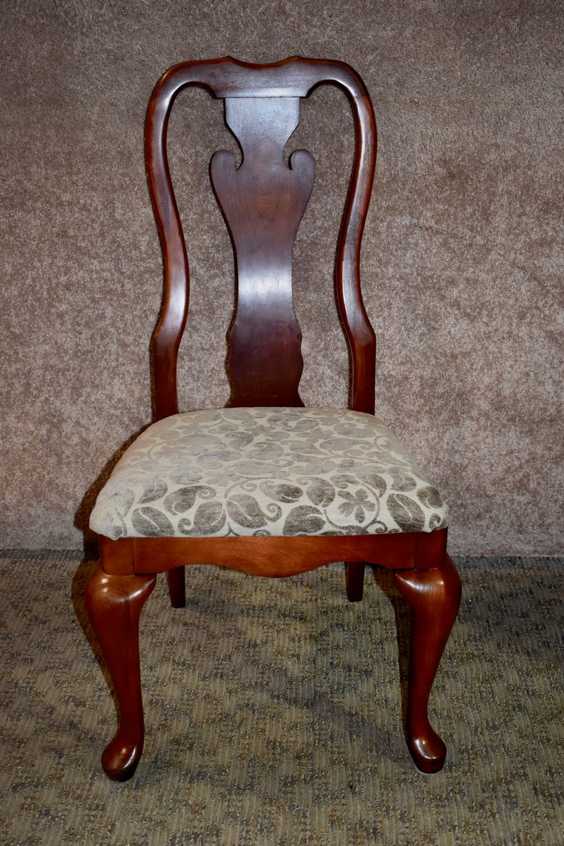 Vintage Solid Cherry Queen Anne Chair