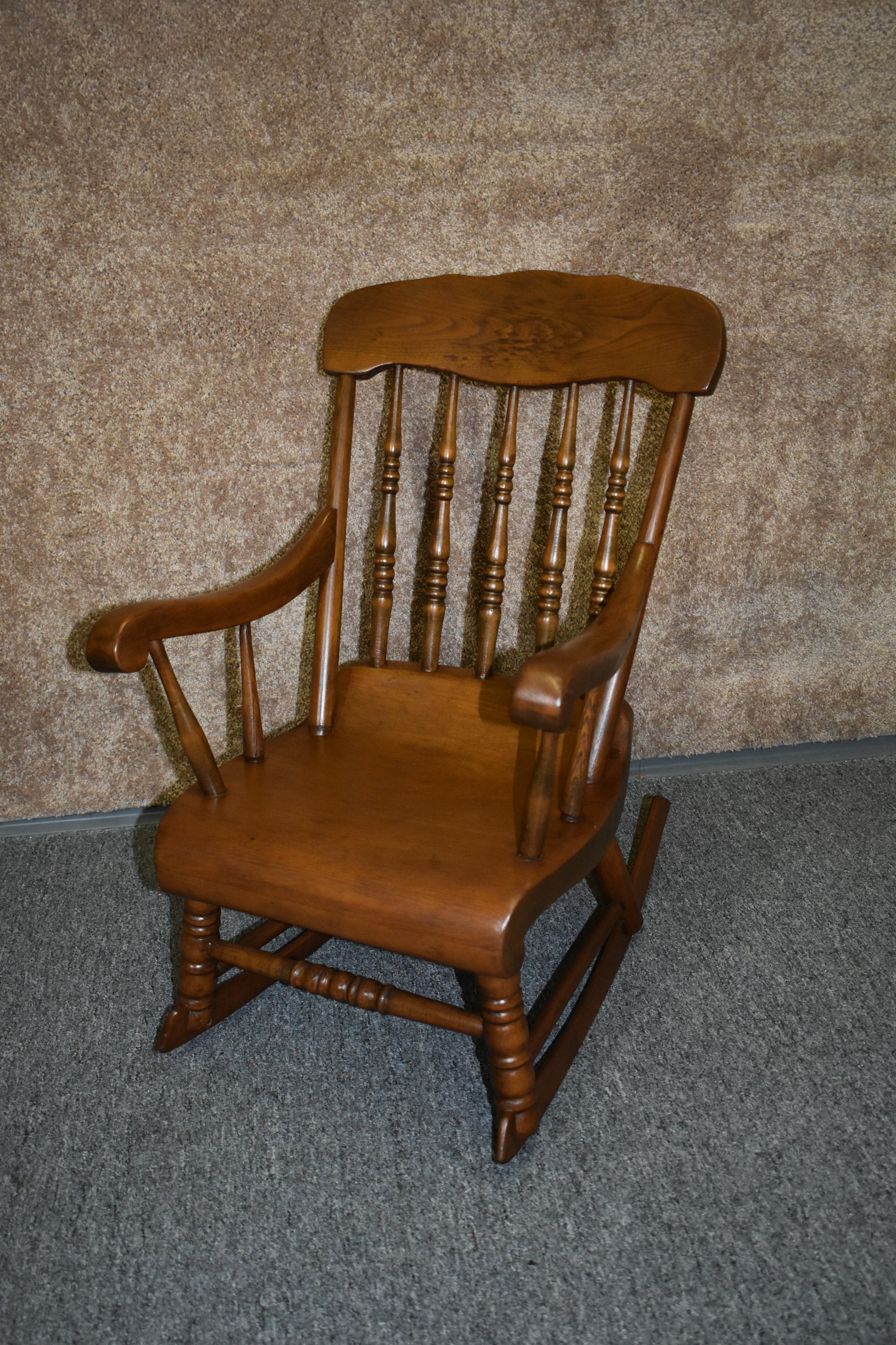 Antique Child Shaker Style Chestnut Rocking Chair Etsy