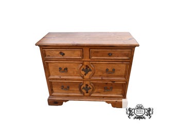 Vintage Henredon Solid Heavy Pine Spanish Baroque Chest of Drawers