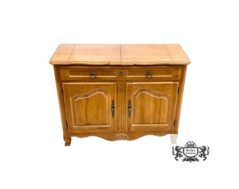 VTG. Maple Ethan Allen Country French Style Flip Top Bar/Server Cabinet