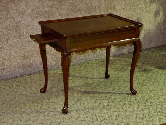 Vintage Queen Anne Style Ethan Allen Tea Side Table Etsy