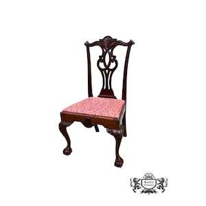 Antique Carved Mahogany Chippendale Style Ball & Claw Foot Side/Desk Chair