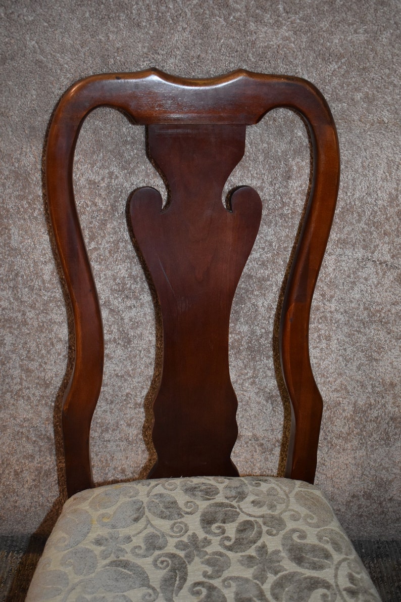 Vintage Solid Cherry Queen Anne Chair