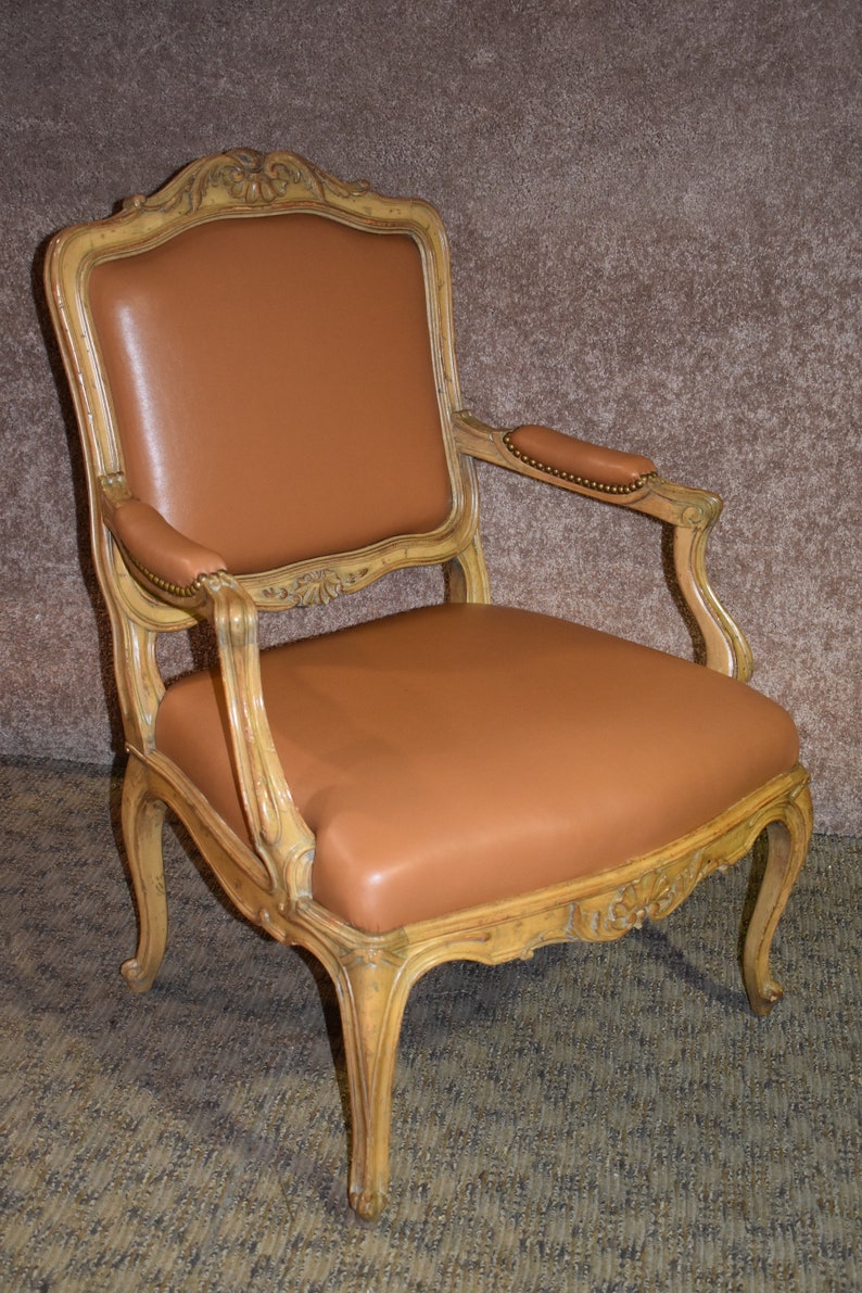 Vintage Carved Tuscan Style Accent Chair Etsy