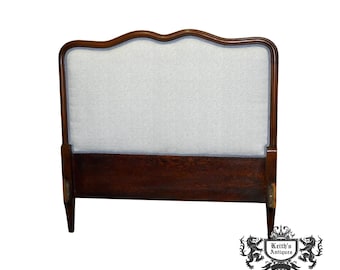 Vintage French Provincial Upholstered Headboard for Twin Bed