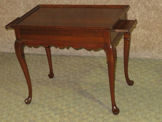 Vintage Queen Anne Style Ethan Allen Tea Side Table Etsy