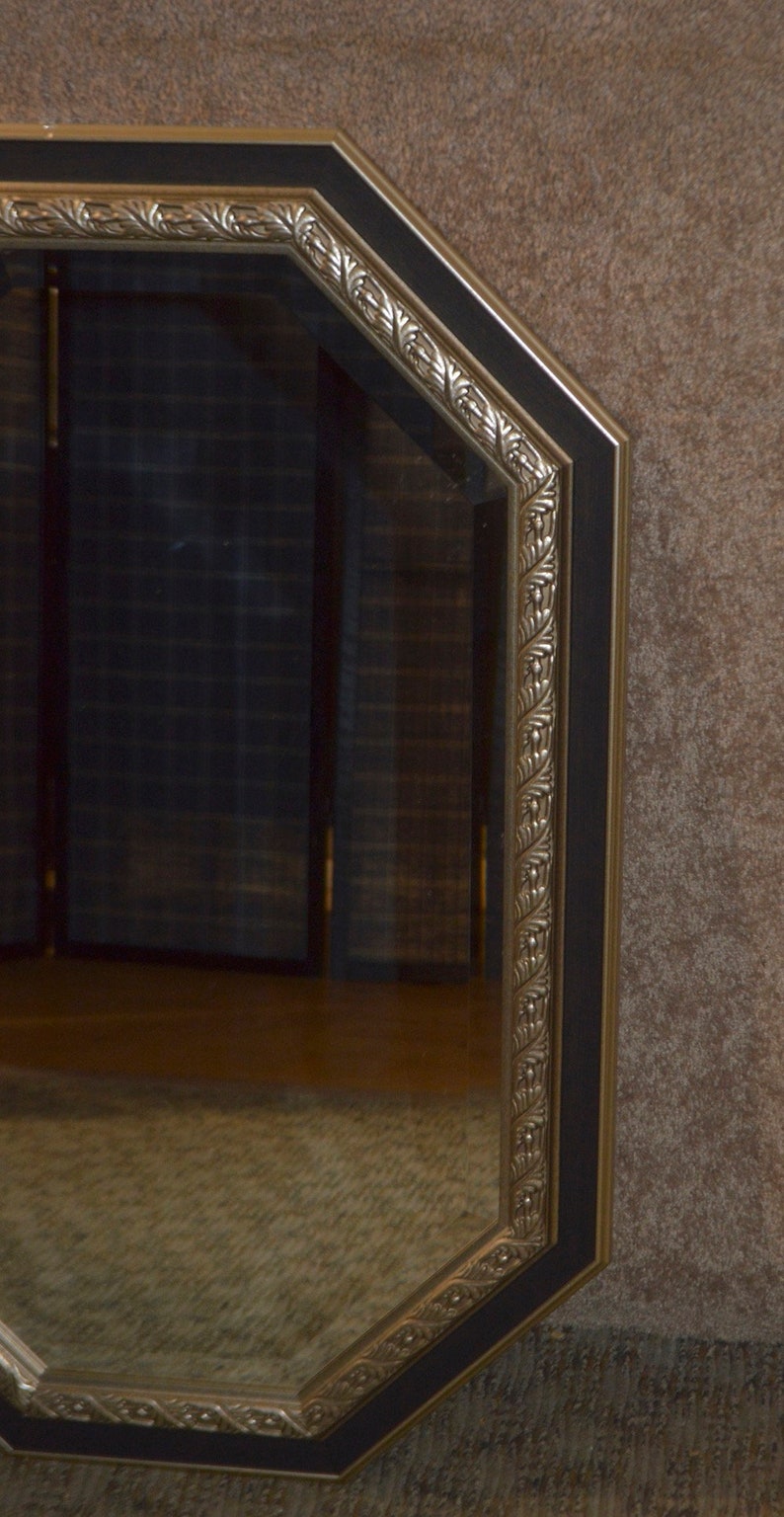 Octagon Shaped Transitional Style Wall Mirror Etsy