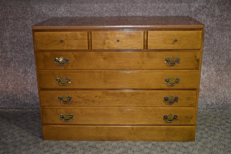 Vintage Ethan Allen Colonial Style Three Drawer Chest In Etsy