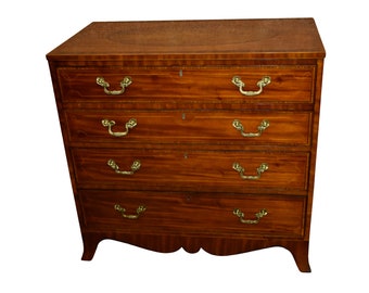 Vintage Stuart Swan Inlaid Mahogany Regency Style Four Drawer Chest of Drawers