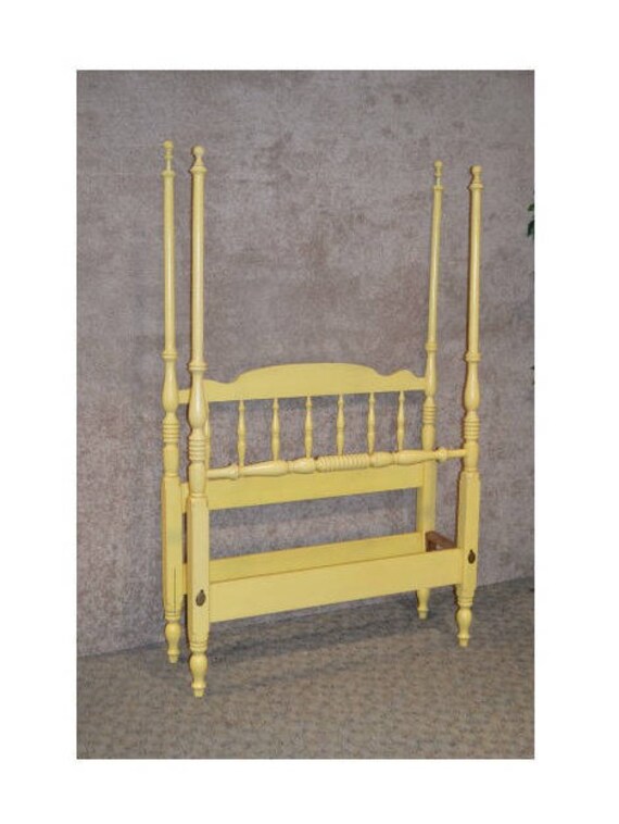 Twin Ethan Allen Cottage Style Four Poster Headboard Footboard