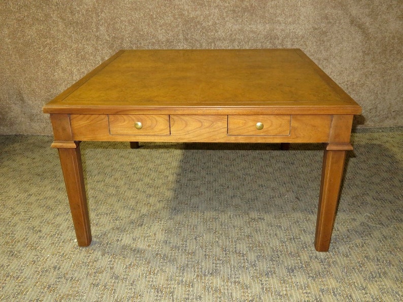 Vintage Baker Mid Century Four Drawer Square Coffee Table Etsy