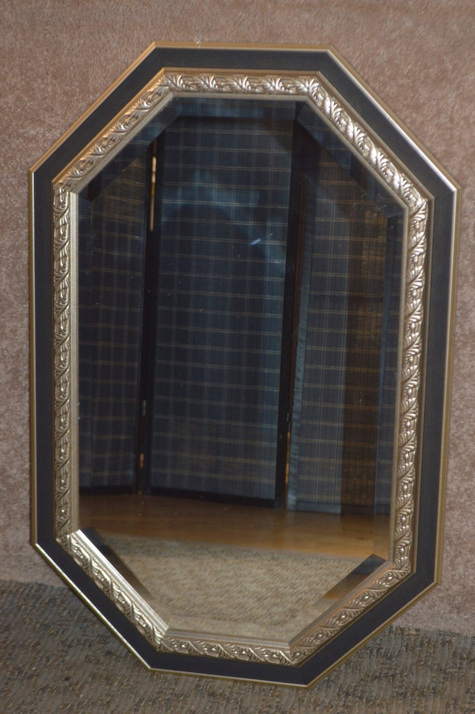 Octagon Shaped Transitional Style Wall Mirror Etsy