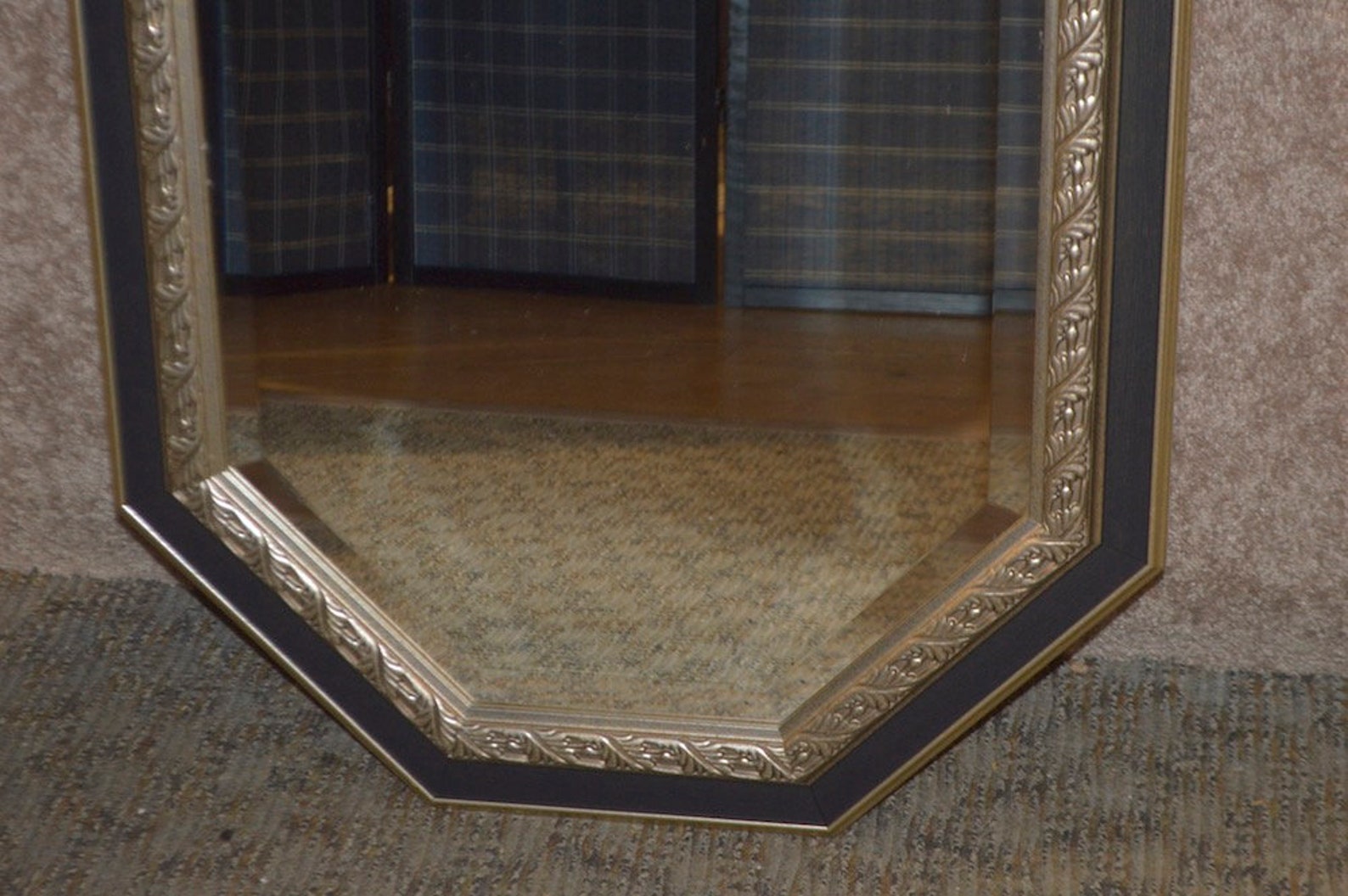 Octagon Shaped Transitional Style Wall Mirror Etsy