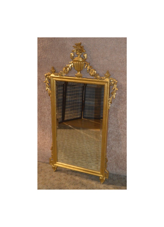 Labarge Adams Style Gold Frame Wall Mirror W Beveled Glass