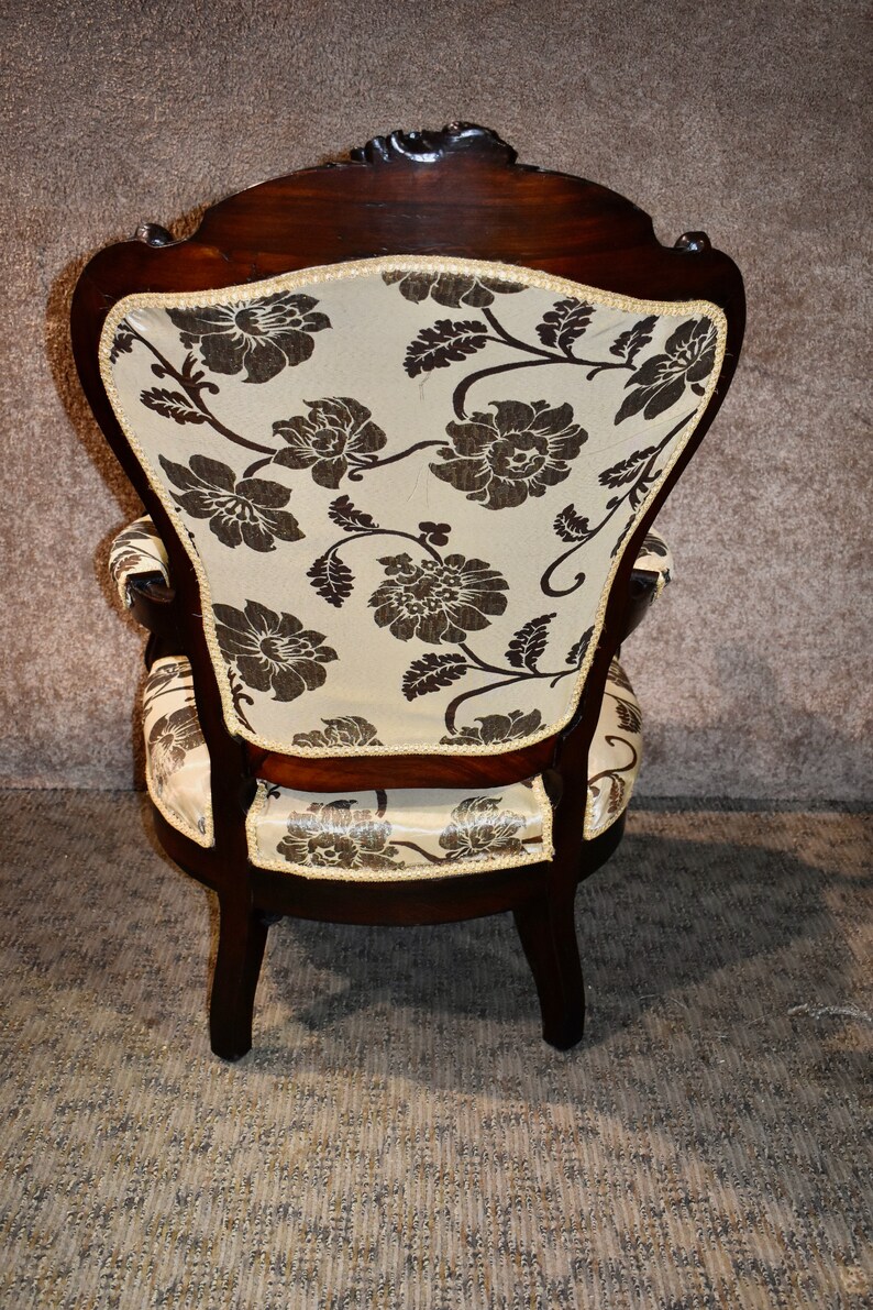 Antique Victorian Carved Rosewood Slipper/parlor Chair Etsy