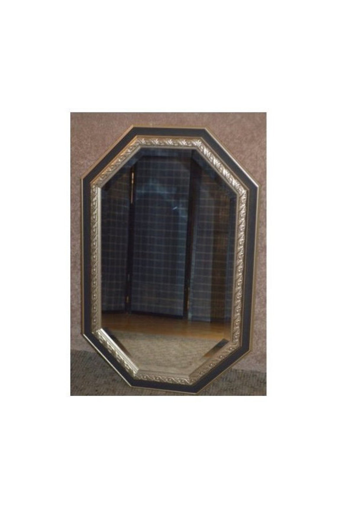 Octagon Shaped Transitional Style Wall Mirror Etsy