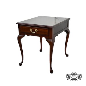 Vintage Councill Inlaid & Banded Mahogany Side Table w/Drawer