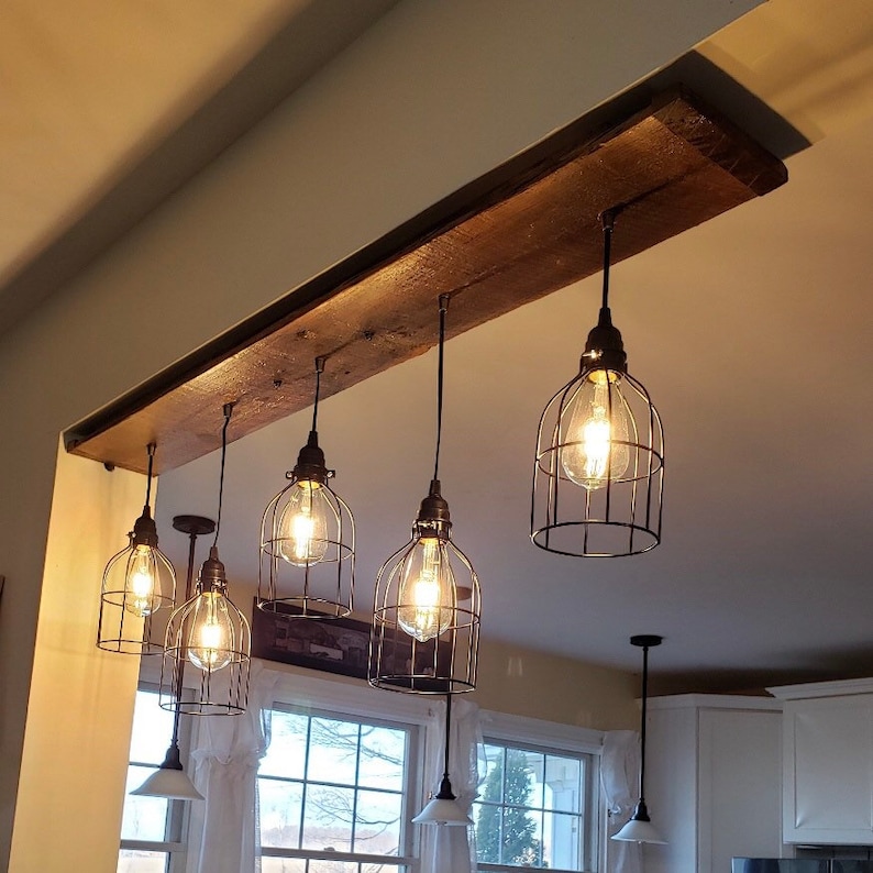 The Eagles' Nest rustic barn wood chandelier image 9