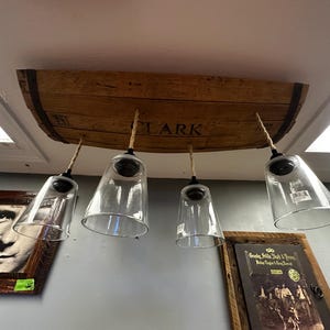 the Wine Barrel glass shade chandelier