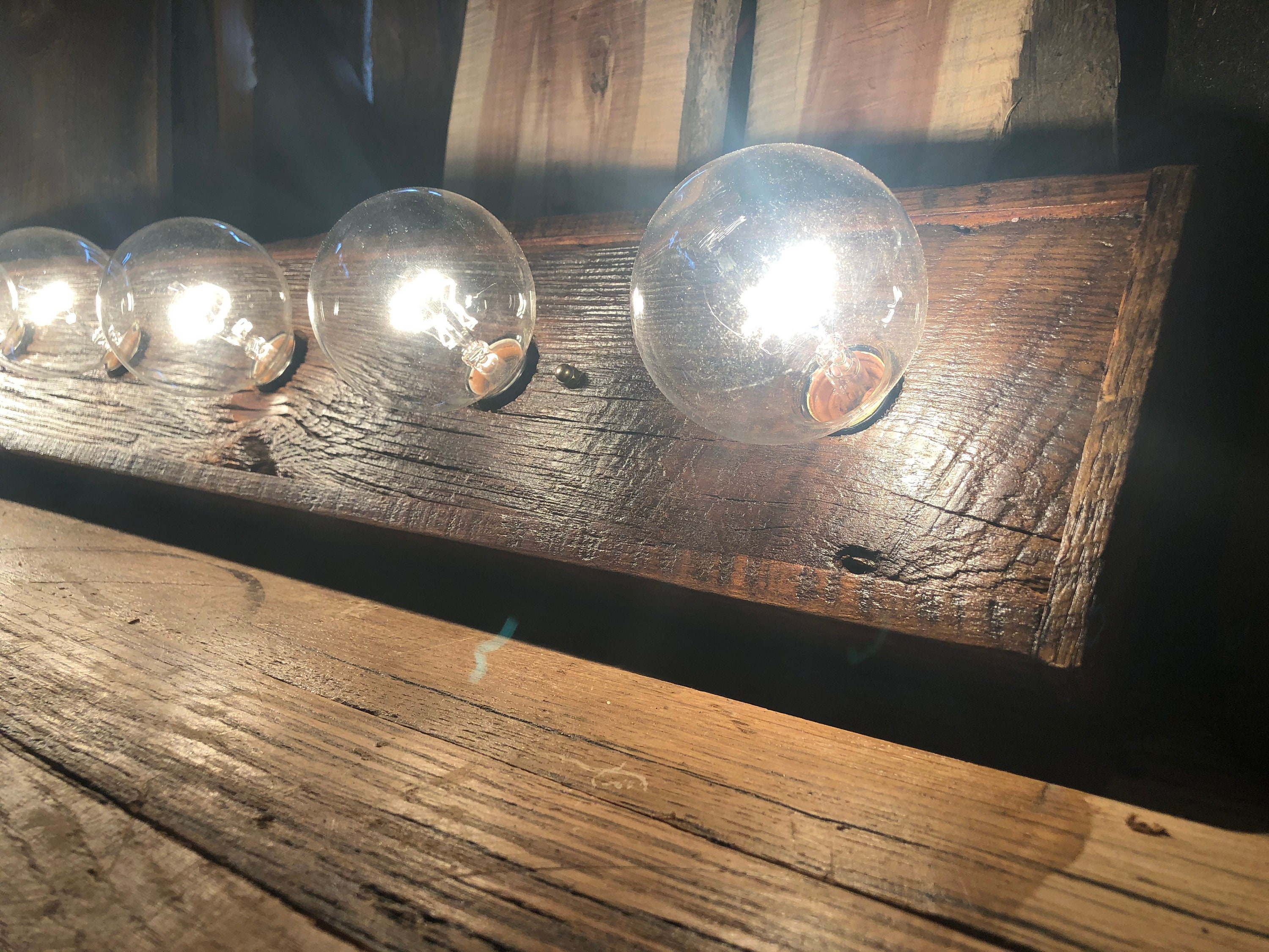 The BUFFALO CREEK Rustic Barnwood Farmhouse Bathroom Vanity Light