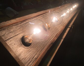 Rustic barn wood Bathroom Vanity Light bar with Indiana re-claimed Barn wood