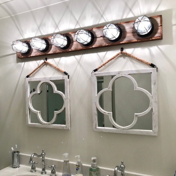 3 bulb Nautical / Beach house bathroom vanity bulkhead light Etsy