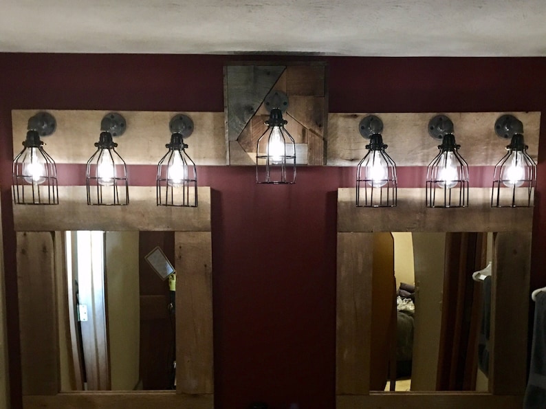 Custom Barn Wood Bathroom Vanity Light