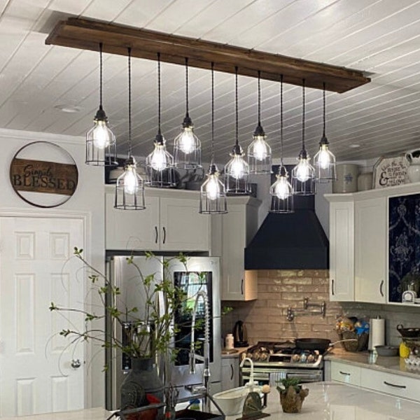 The Eagles' Nest rustic barn wood chandelier