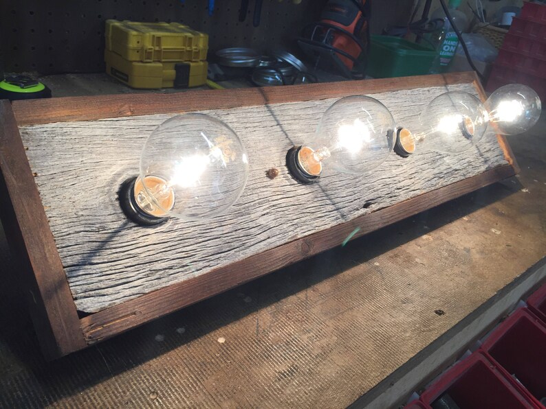 The BUFFALO CREEK 4 bulb barnwood Rustic vanity light image 6