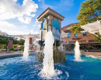 Photograph of the unique fountain in the center of historic downtown Winter Garden, Florida - a range of sizes and media