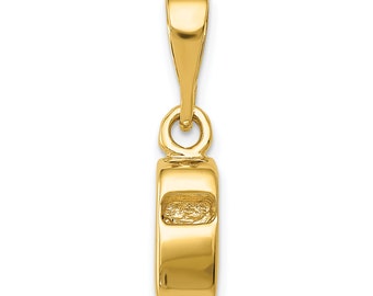 20mm Silver Yellow Plated Whistle Charm