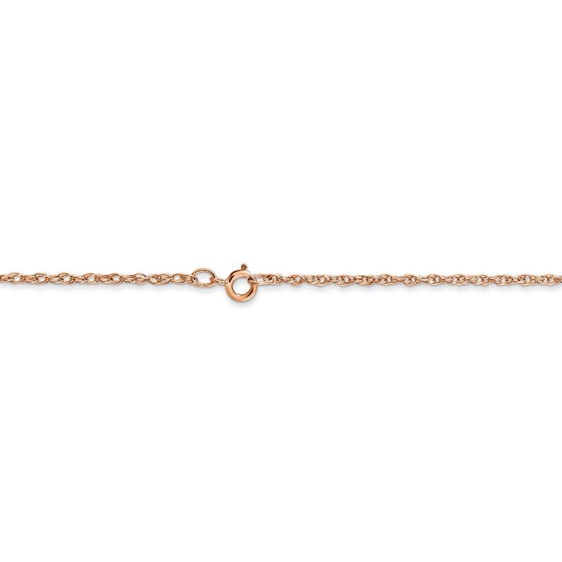 Ladies 14K Rose Gold Carded Cable Rope Chain Necklace 20 inch 1.15mm 1.5g