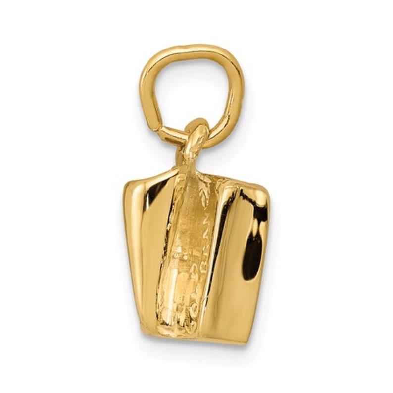 14K Yellow Gold Fun Sardine Can Fish 3D Charm Pendant 15mm