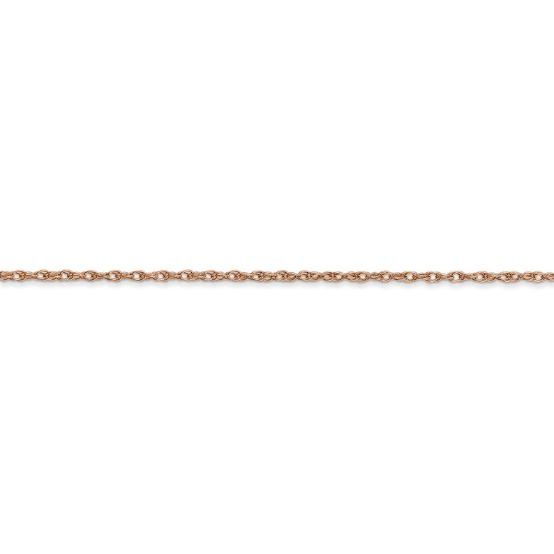 Ladies 14K Rose Gold Carded Cable Rope Chain Necklace 20 inch 1.15mm 1.5g