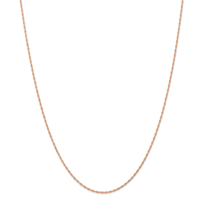 Ladies 14K Rose Gold Carded Cable Rope Chain Necklace 20 inch 1.15mm 1.5g