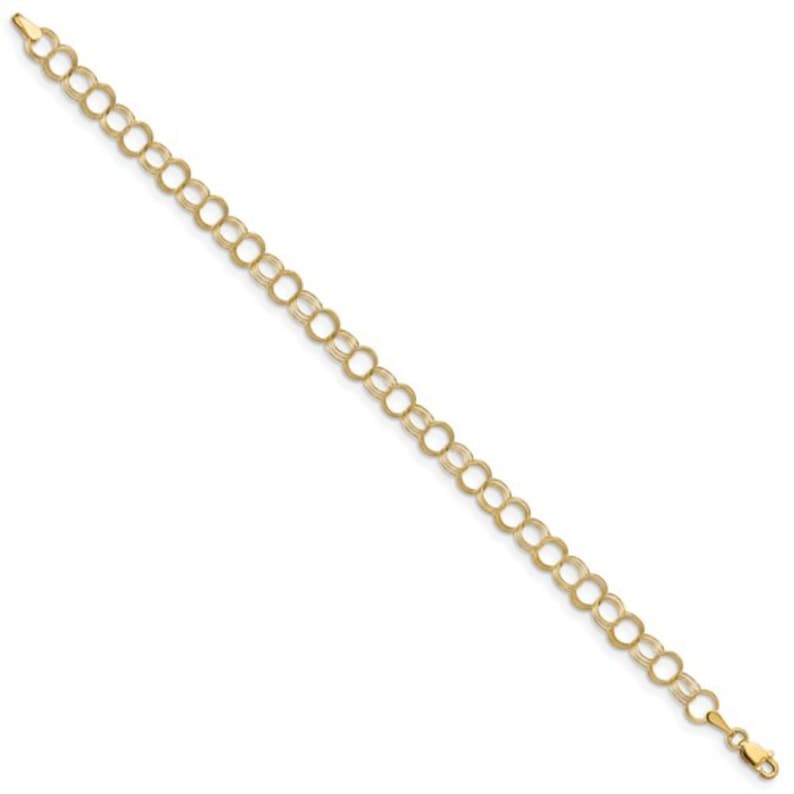 Ladies 14K Yellow Gold Triple Circle Link Chain Bracelet 7 inches 2.3 grams