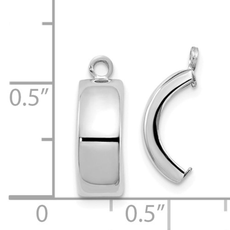 Ladies Modern 14K White Gold Polished Wide Huggie J-Hoop Earring Jackets