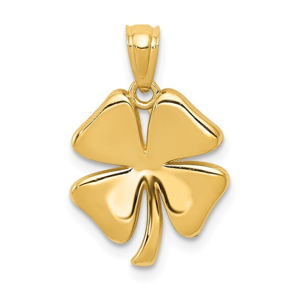 14K Gold 4 Leaf Clover Charm Good Luck Lucky Irish