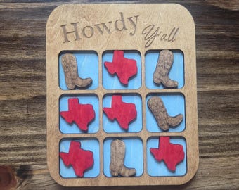 Tic Tac Toe Board Game (Texas Edition)-Games for kids/children-Texas Family Game