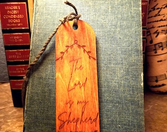 Engraved Wooden Bookmark(s), Psalm 23 Scripture, Faith-Based Gift