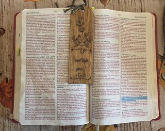 Faith-Based Wooden Bookmark "I Will Help You" -God