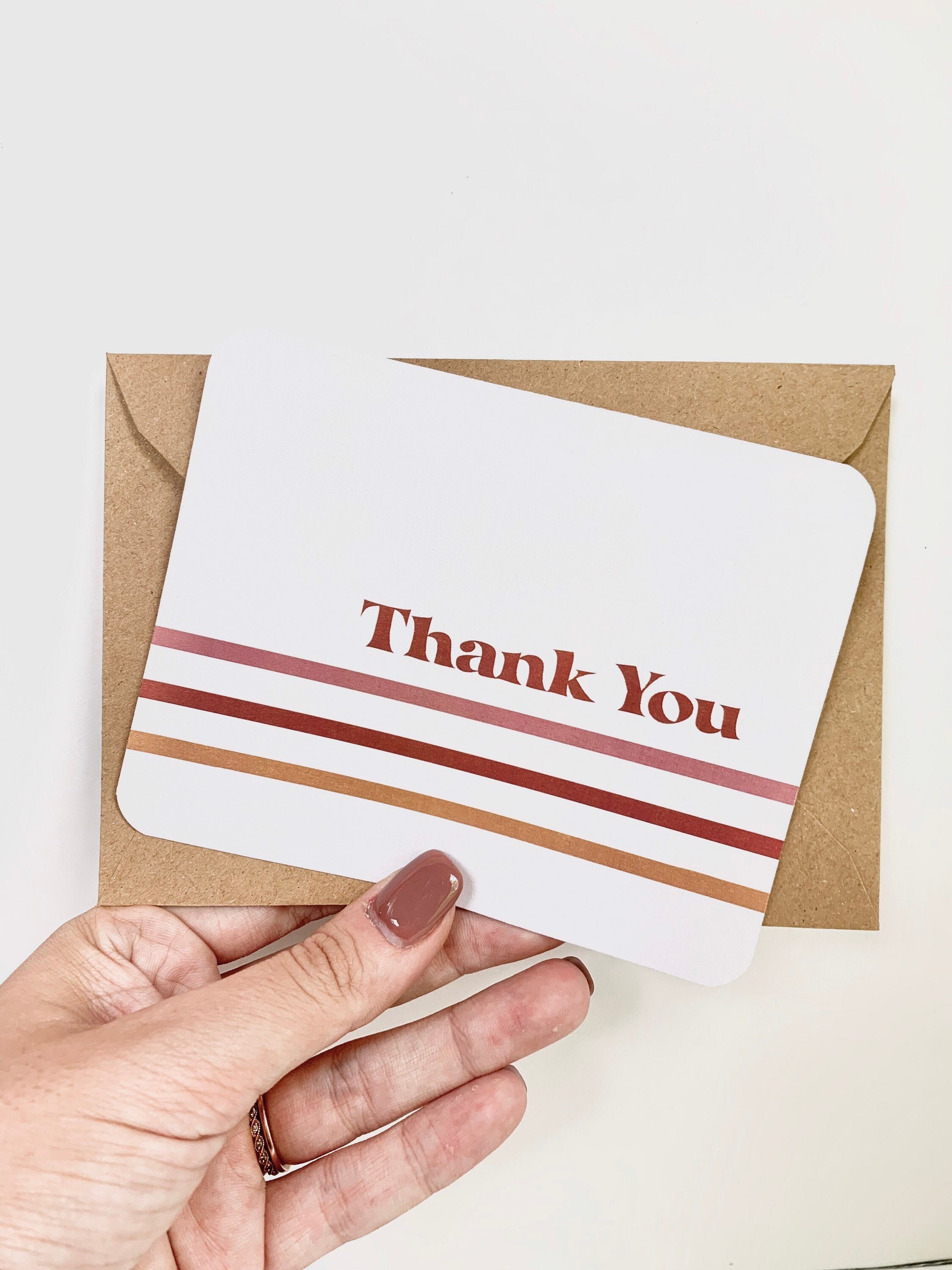 Retro striped Thank You Cards Thank You Card cute retro Etsy