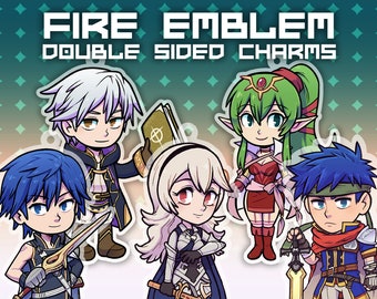 2.5" Fire Emblem Heroes Keychain Charm - Double Sided FEH Grima Robin Tiki Ike Marth Corrin Chrom