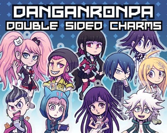 2.5" Danganronpa Keychain Charms - Single Acrylic + Double Sided - Nagito Gundham Junko Chiaki