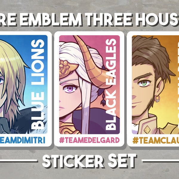 Fire Emblem Three Houses - Sticker Set 2.75"x4" Vinyl Matte Claude Dimitri Edelgard