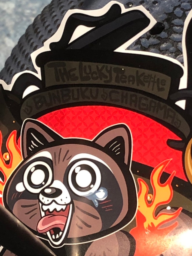 Bunbuku Chagama Tanuki Teapot Yokai Sticker Etsy