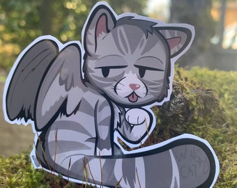 Winged cat - [former cryptid] - cryptid sticker