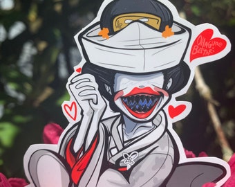 Ohaguro bettari - nothing but black teeth - [yokai sticker.]